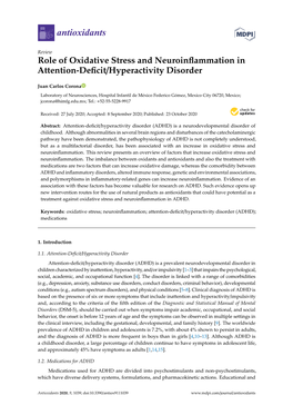 Role of Oxidative Stress and Neuroinflammation in Attention