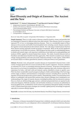 Host Diversity and Origin of Zoonoses: the Ancient and the New