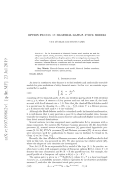 Option Pricing in Bilateral Gamma Stock Models