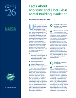 Facts About Moisture and Fiber Glass Metal Building Insulation