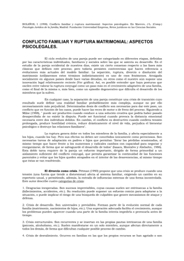 Conflicto Familiar Y Ruptura Matrimonial