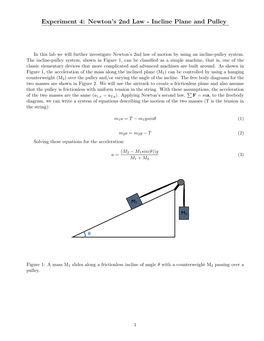 Experiment 4: Newton's 2Nd