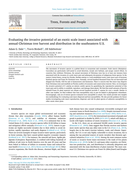 Evaluating the Invasive Potential of an Exotic Scale Insect Associated with Annual Christmas Tree Harvest and Distribution in the Southeastern U.S