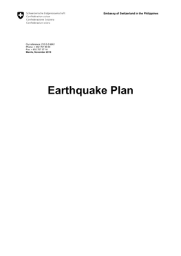Earthquake Plan Swiss Community