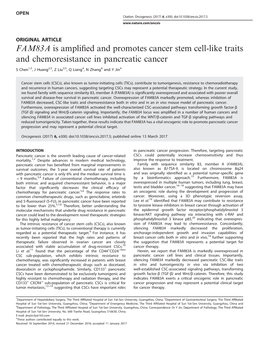 FAM83A Is Amplified and Promotes Cancer Stem Cell-Like Traits And