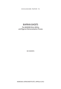 BIAFRAN GHOSTS. the MASOB Ethnic Militia