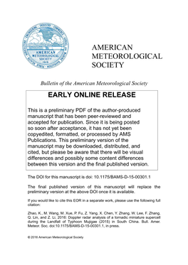 Bulletin of the American Meteorological Society