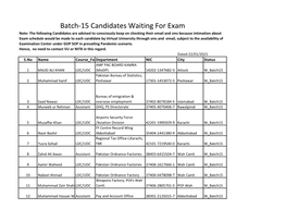 Batch-15 Candidates Waiting for Exam