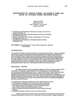 Geodynamics of Andean Basins : an Example from the Salar De Atacama