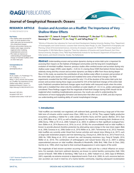 Erosion and Accretion on a Mudflat: the Importance of Very 10.1002/2016JC012316 Shallow-Water Effects