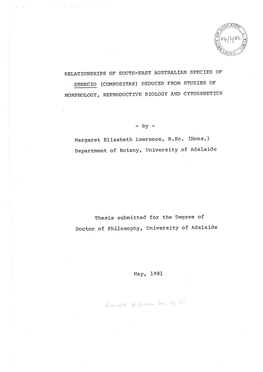 Relationships of South-East Australian Species of Senecio (Compositae