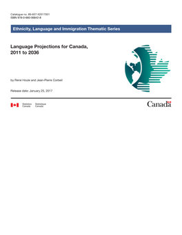 Language Projections for Canada, 2011 to 2036