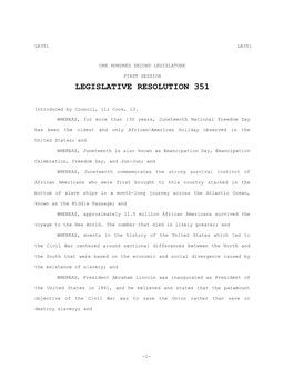 Legislative Resolution 351