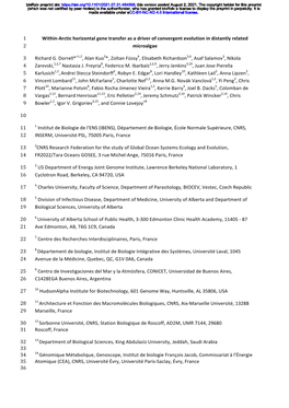 Within-Arctic Horizontal Gene Transfer As a Driver of Convergent Evolution in Distantly Related 1 Microalgae 2 Richard G. Do