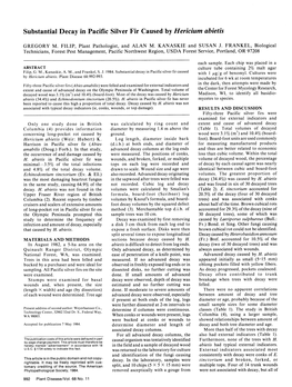 Substantial Decay in Pacific Silver Fir Caused by Hericium Abietis