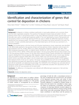 Identification and Characterization of Genes That Control Fat