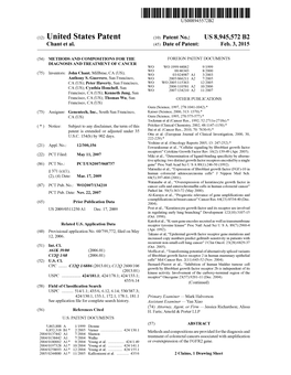 (12) United States Patent (10) Patent No.: US 8,945,572 B2 Chant Et Al