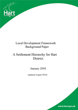 A Settlement Hierarchy for Hart District