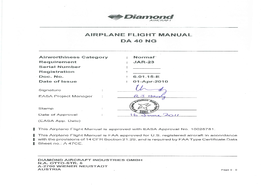 DA 40 NG AFM Introduction Page 0