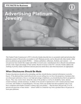 Advertising Platinum Jewelry