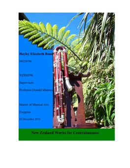 New Zealand Works for Contrabassoon