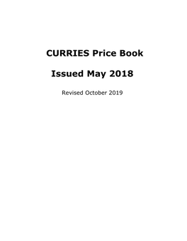 CURRIES Price Book Issued May 2018