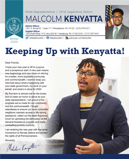 Kenyatta Winter 2020 Newsletter