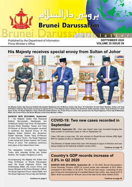 His Majesty Receives Special Envoy from Sultan of Johor