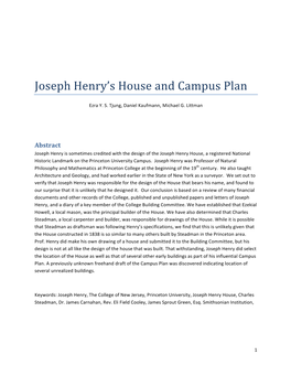 Joseph Henry's House and Campus Plan