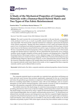 A Study of the Mechanical Properties of Composite Materials with a Dammar-Based Hybrid Matrix and Two Types of Flax Fabric Reinforcement