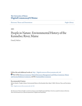 People in Nature: Environmental History of the Kennebec River, Maine Daniel J