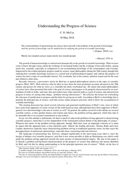 Understanding the Progress of Science