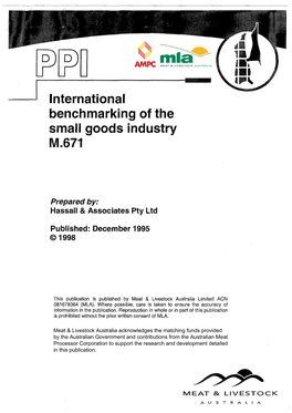 International Benchmarking of the Small Goods Industry M.671