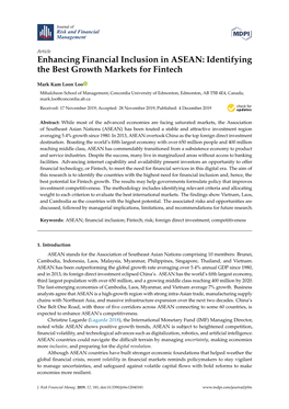 Enhancing Financial Inclusion in ASEAN: Identifying the Best Growth Markets for Fintech