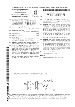 WO 2015/042414 Al 26 March 2015 (26.03.2015) P O P C T