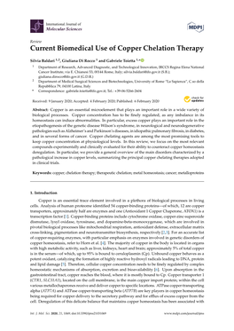 Current Biomedical Use of Copper Chelation Therapy