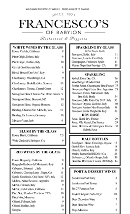 White Wines by the Glass