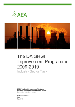The DA GHGI Improvement Programme 2009-2010 Industry Sector Task