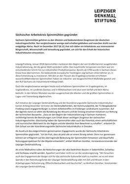 Sächsischer Arbeitskreis Spinnmühlen Gegründet