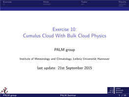 Exercise 10: Cumulus Cloud with Bulk Cloud Physics