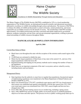 Black Bear Information Sheet