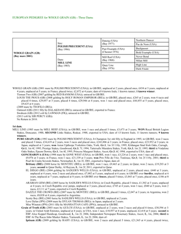 EUROPEAN PEDIGREE for WHOLE GRAIN (GB) - Three Dams