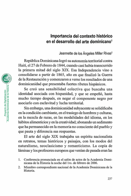 Importancia Del Contexto Historico En El Desarrollo Del Arte Dominicano1