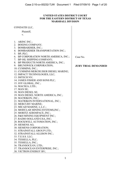 United States District Court for the Eastern District of Texas Marshall Division