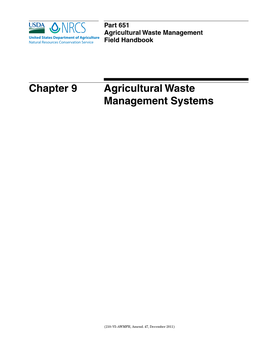 Chapter 9 Agricultural Waste Management Systems