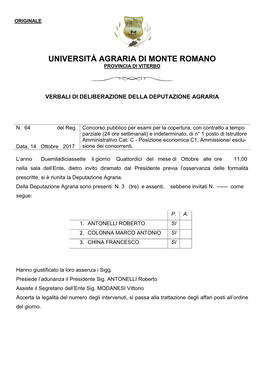 Università Agraria Di Monte Romano Provincia Di Viterbo