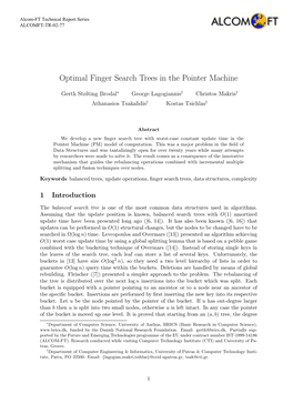 Optimal Finger Search Trees in the Pointer Machine