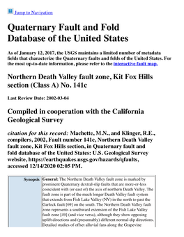 Quaternary Fault and Fold Database of the United States