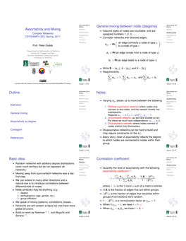 Assortativity and Mixing