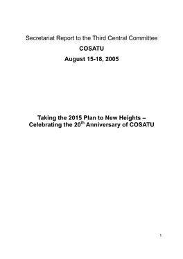 Secretariat Report to the Third Central Committee COSATU August 15-18, 2005